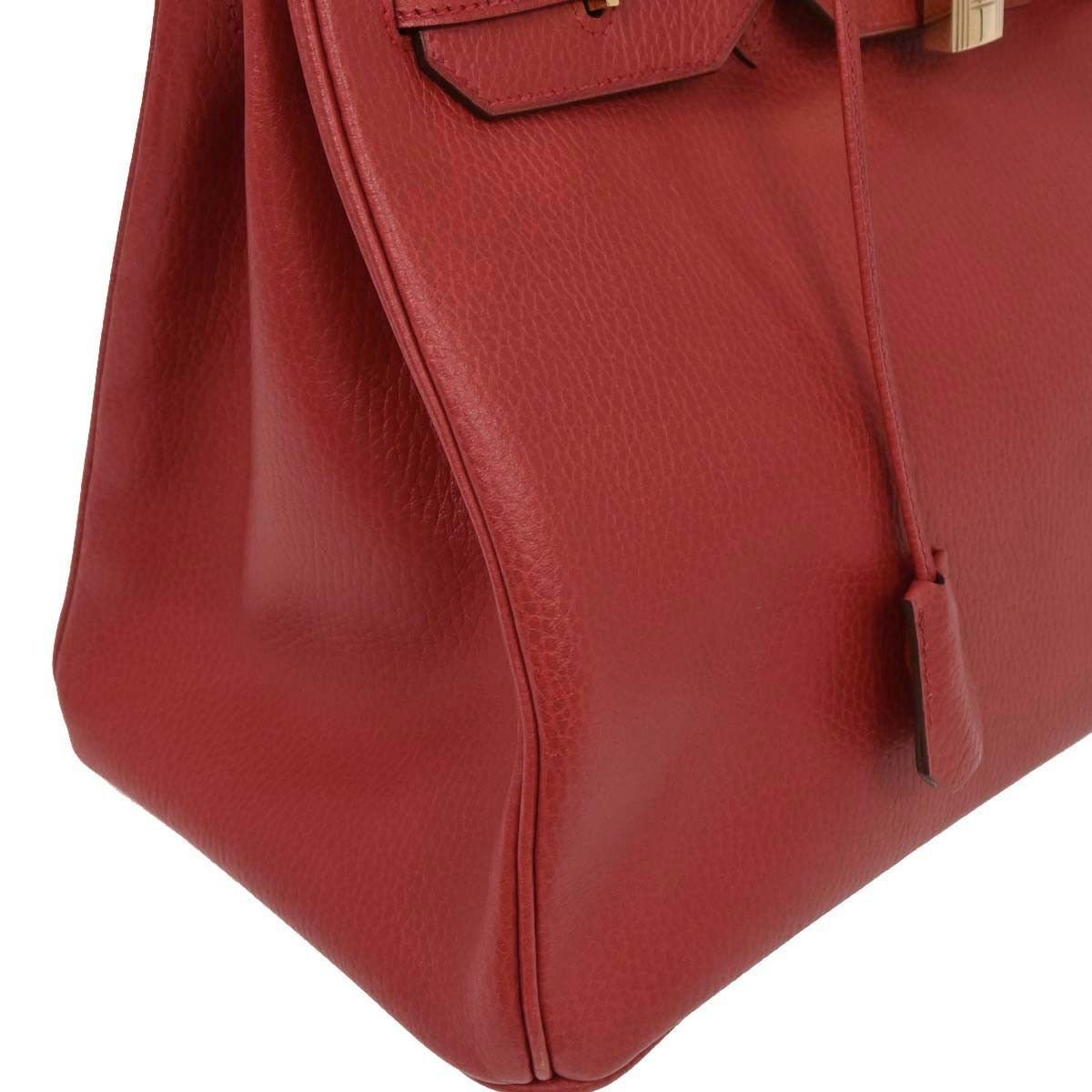 Hermes Hermes Birkin Handbag Red Ardennes with Gold Hardware Size ONE SIZE - 3 Thumbnail