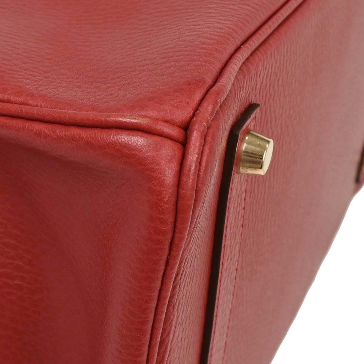 Hermes Hermes Birkin Handbag Red Ardennes with Gold Hardware Size ONE SIZE - 7 Thumbnail