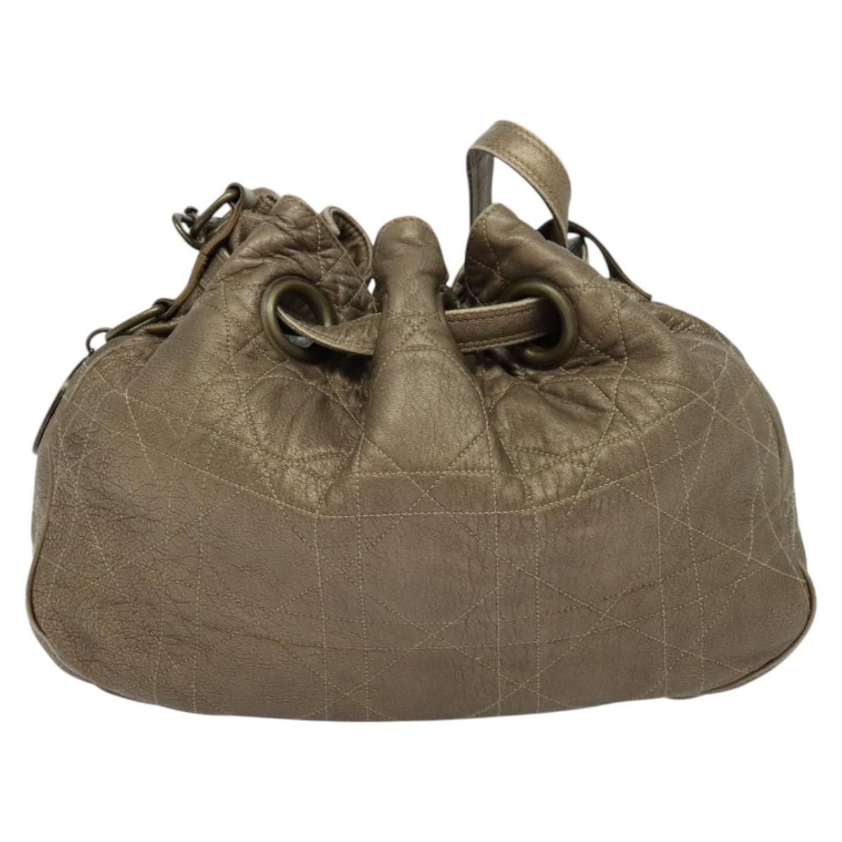 Dior Christian Dior Drawstring Bucket Bag Cannage Quilt Leather Size ONE SIZE - 21 Thumbnail