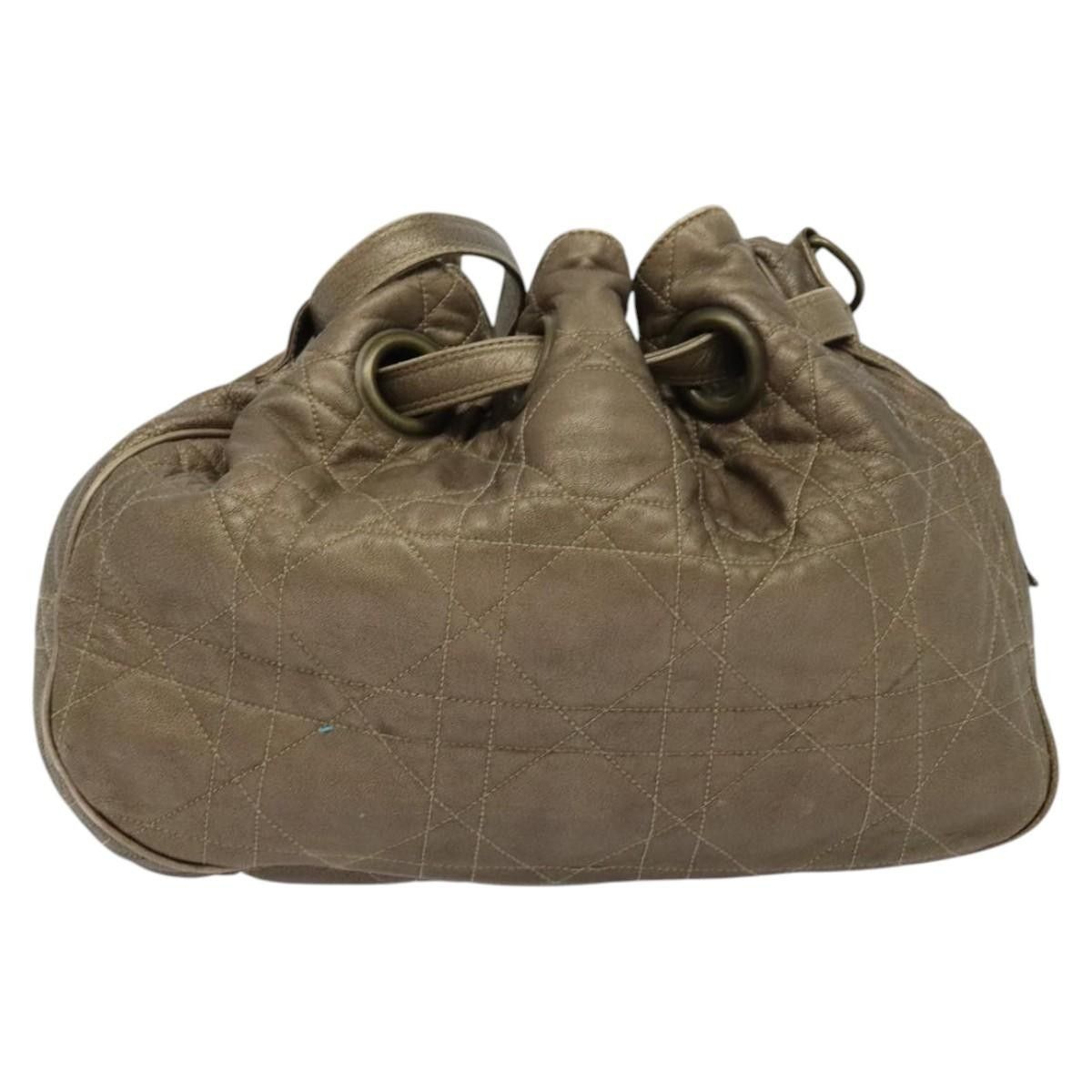 Dior Christian Dior Drawstring Bucket Bag Cannage Quilt Leather Size ONE SIZE - 2 Thumbnail