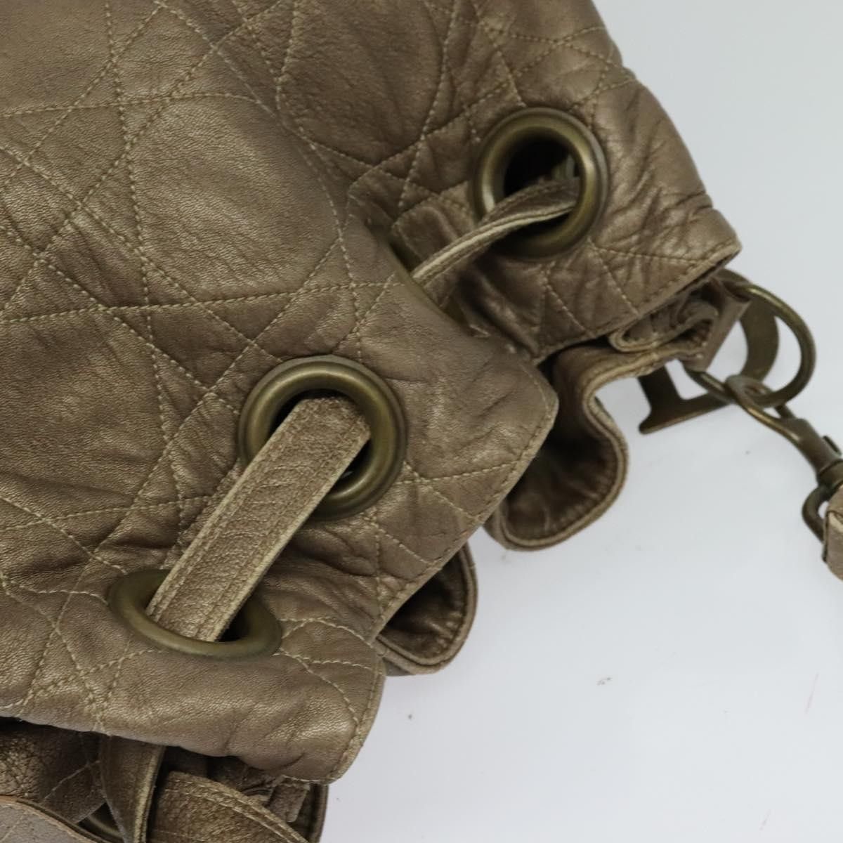Dior Christian Dior Drawstring Bucket Bag Cannage Quilt Leather Size ONE SIZE - 15 Thumbnail