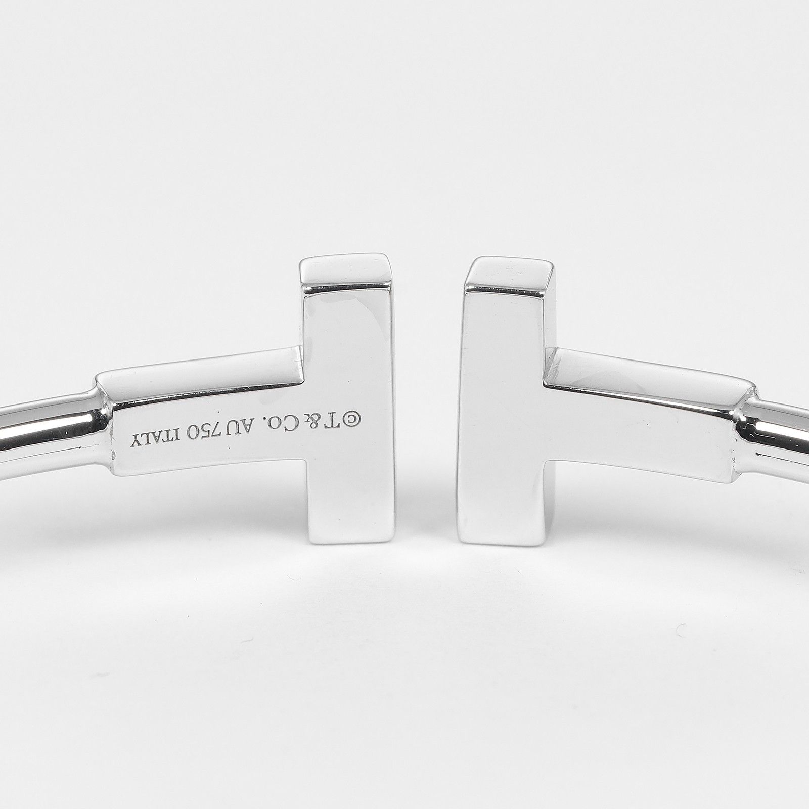 Tiffany & Co. Tiffany & Co. T Wire Bracelet 18K White Gold with Diamonds Size ONE SIZE - 4 Thumbnail