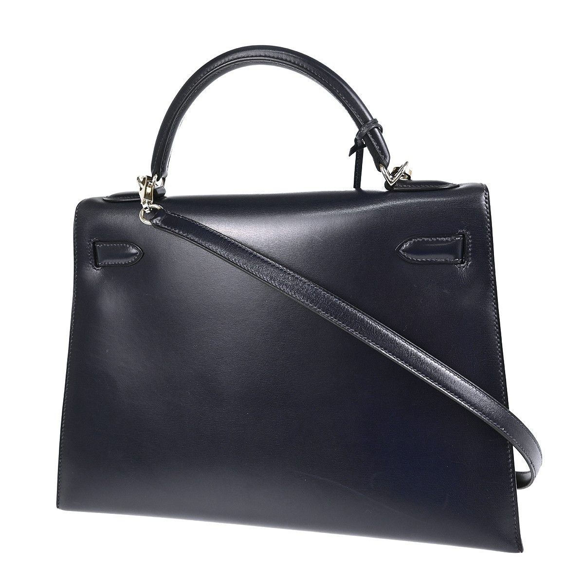Hermes Hermes Kelly Handbag Black Box Calf with Palladium Hardware Size ONE SIZE - 2 Thumbnail