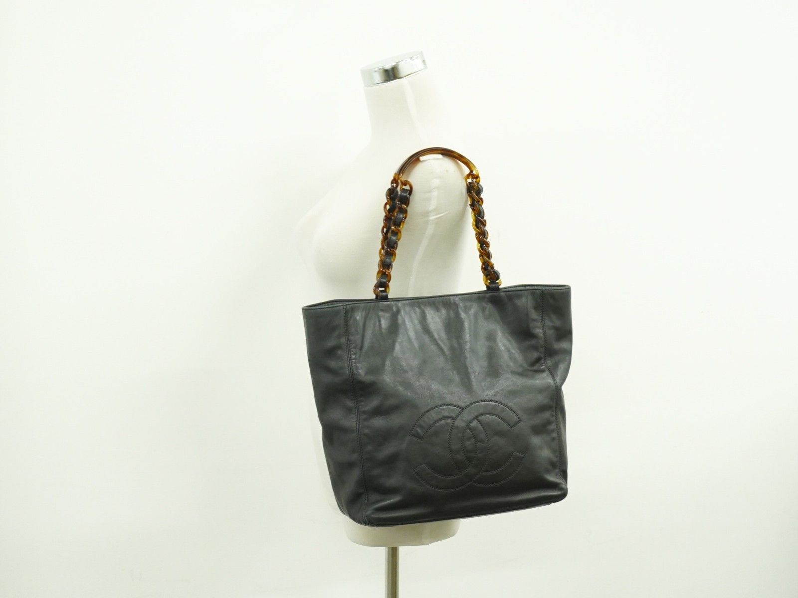 Chanel Chanel Vintage CC Resin Chain Tote Leather Size ONE SIZE - 13 Thumbnail