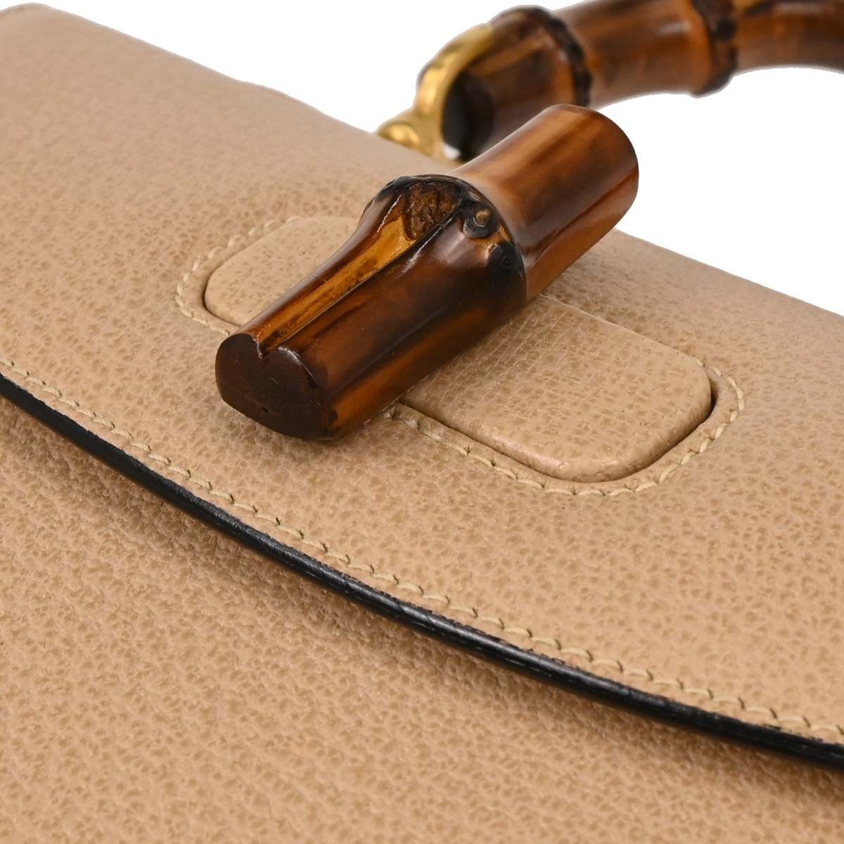 Gucci Gucci Vintage Convertible Bamboo Top Handle Bag Leather Size ONE SIZE - 10 Thumbnail
