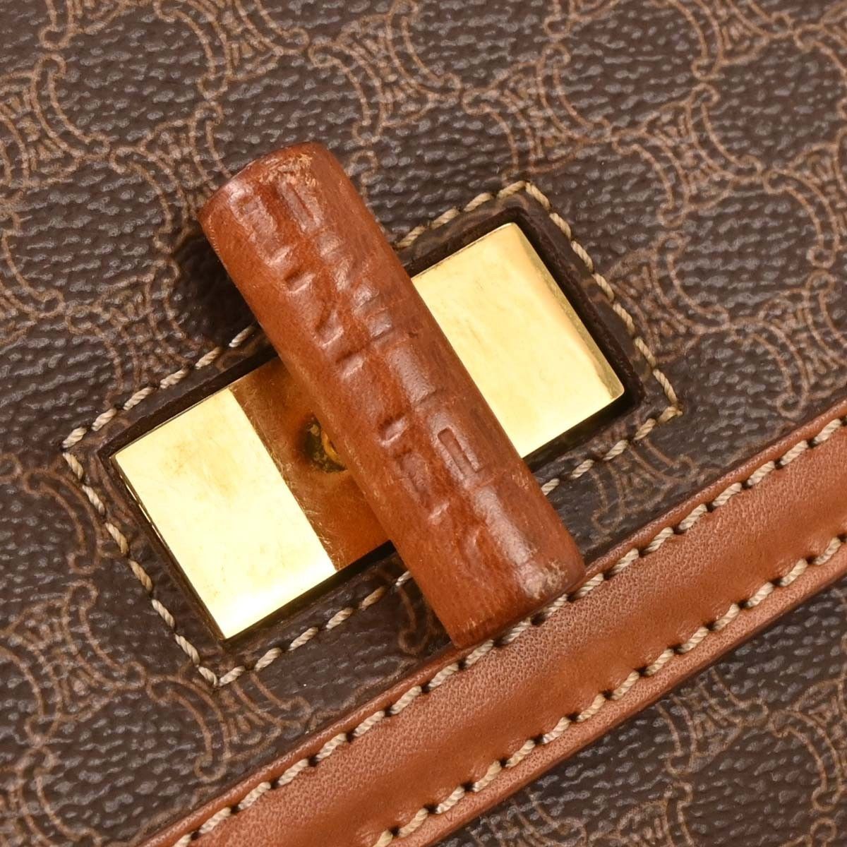 Celine Celine Vintage Convertible Top Handle Bag Macadam Coated Canvas Size ONE SIZE - 9 Thumbnail