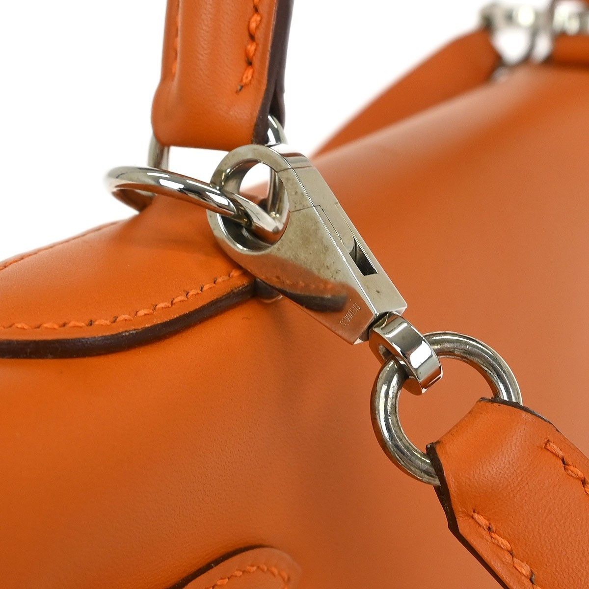 Hermes Hermes Kelly Handbag Orange Swift with Palladium Hardware Size ONE SIZE - 7 Thumbnail