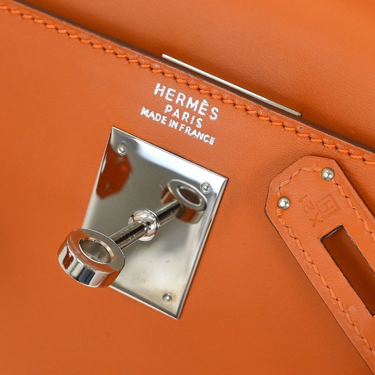 Hermes Hermes Kelly Handbag Orange Swift with Palladium Hardware Size ONE SIZE - 4 Thumbnail