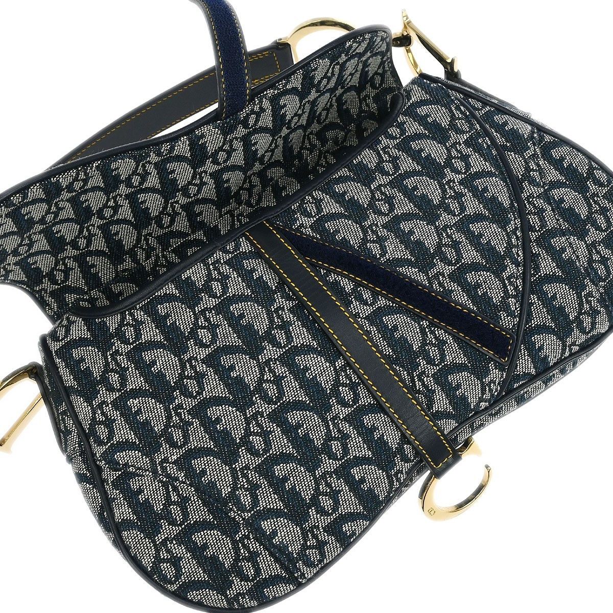 Dior Christian Dior Vintage Double Saddle Bag Diorissimo Canvas Size ONE SIZE - 10 Thumbnail