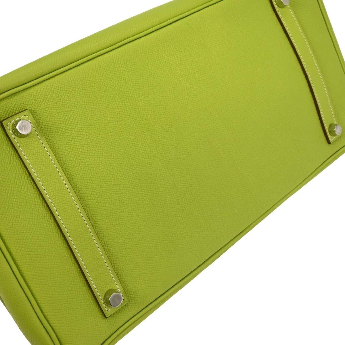 Hermes Hermes Birkin Handbag Green Togo with Palladium Hardware Size ONE SIZE - 8 Thumbnail