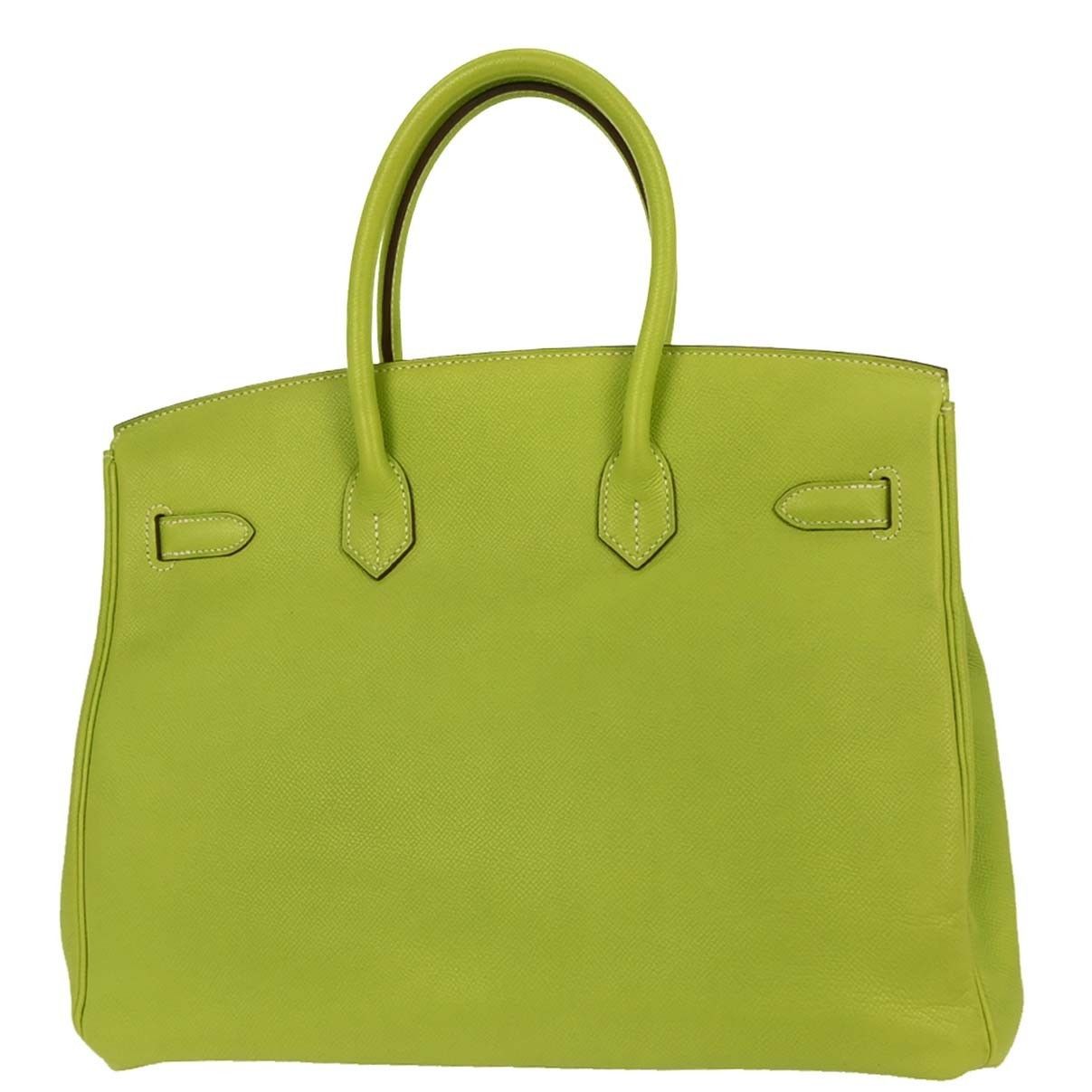 Hermes Hermes Birkin Handbag Green Togo with Palladium Hardware Size ONE SIZE - 2 Thumbnail