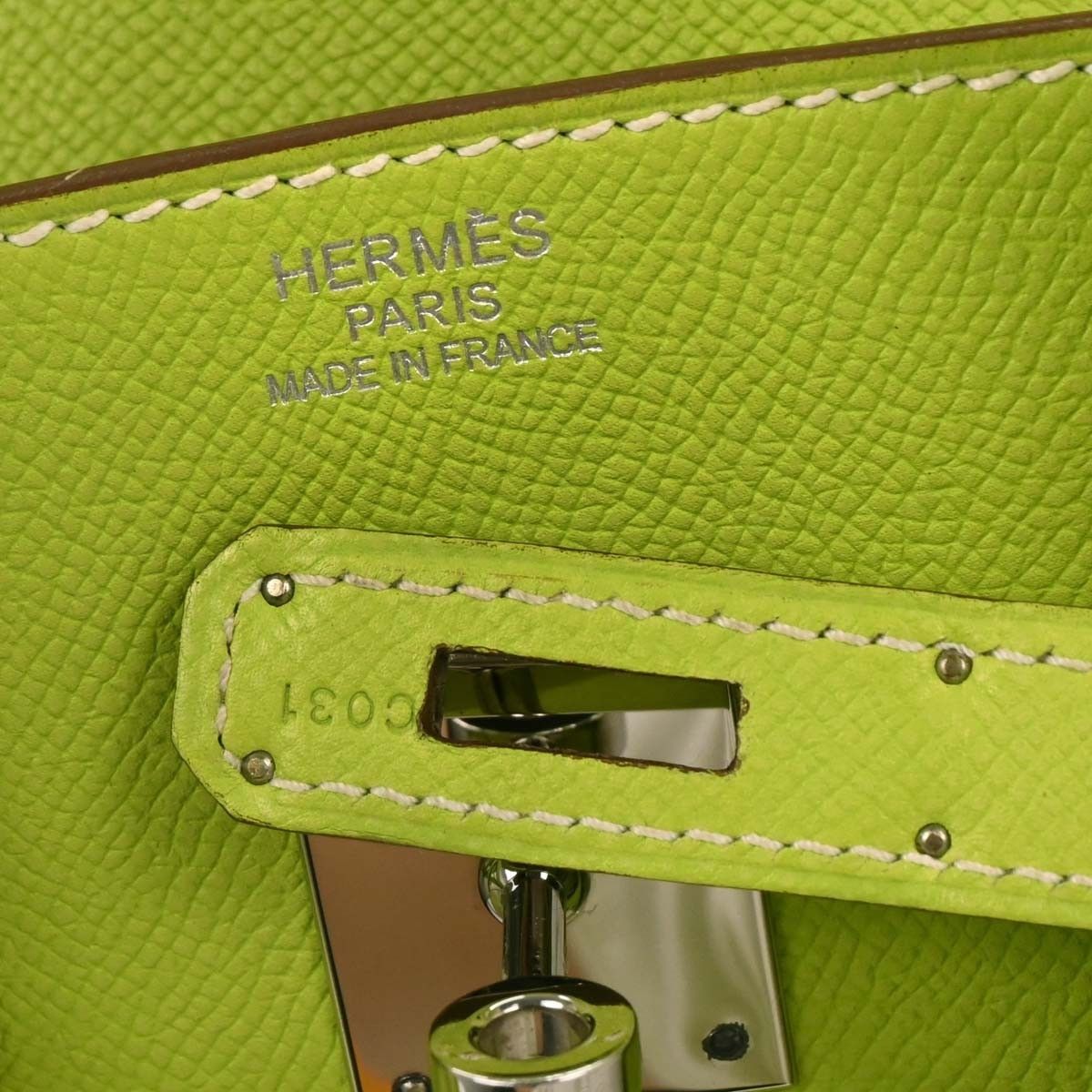 Hermes Hermes Birkin Handbag Green Togo with Palladium Hardware Size ONE SIZE - 5 Thumbnail