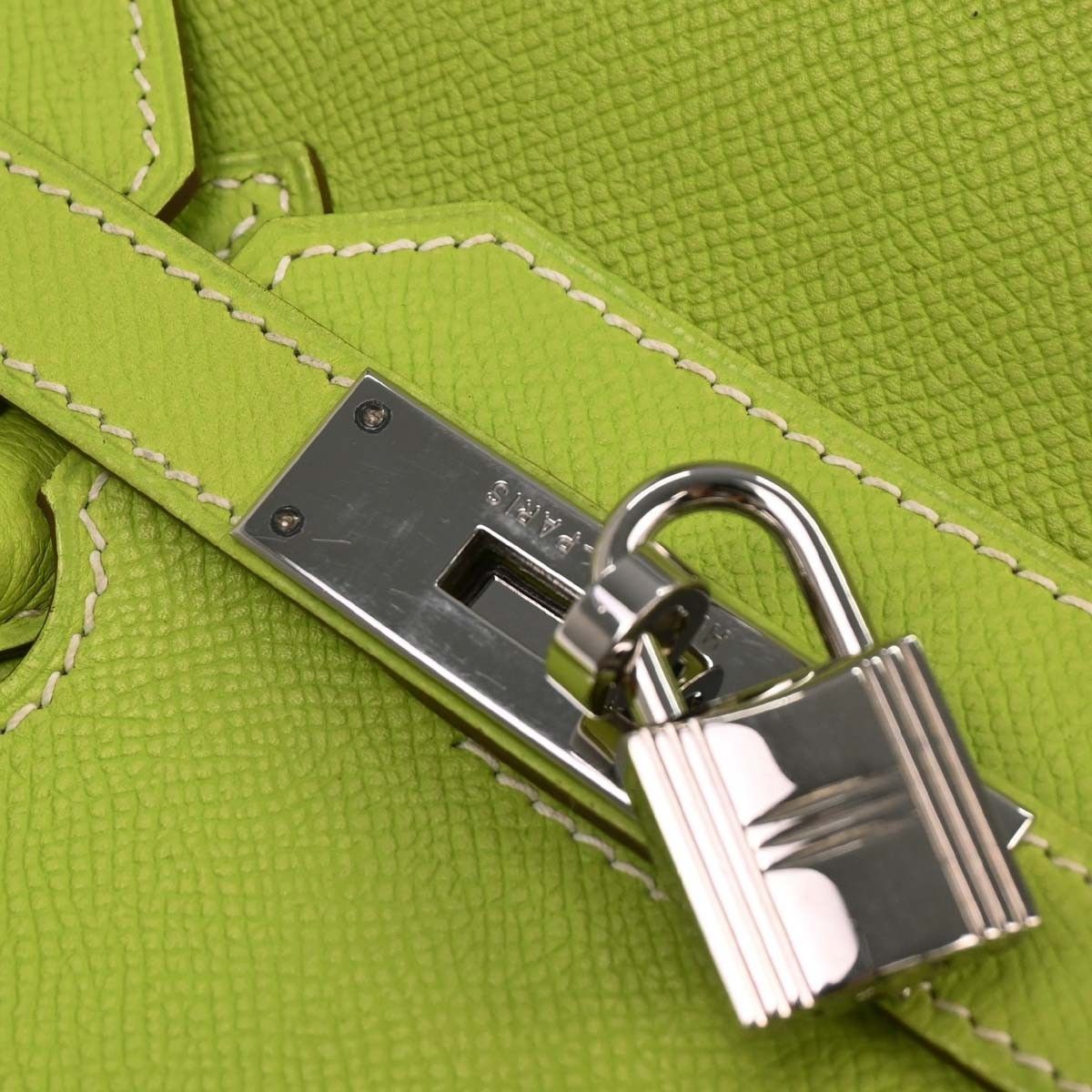 Hermes Hermes Birkin Handbag Green Togo with Palladium Hardware Size ONE SIZE - 9 Thumbnail