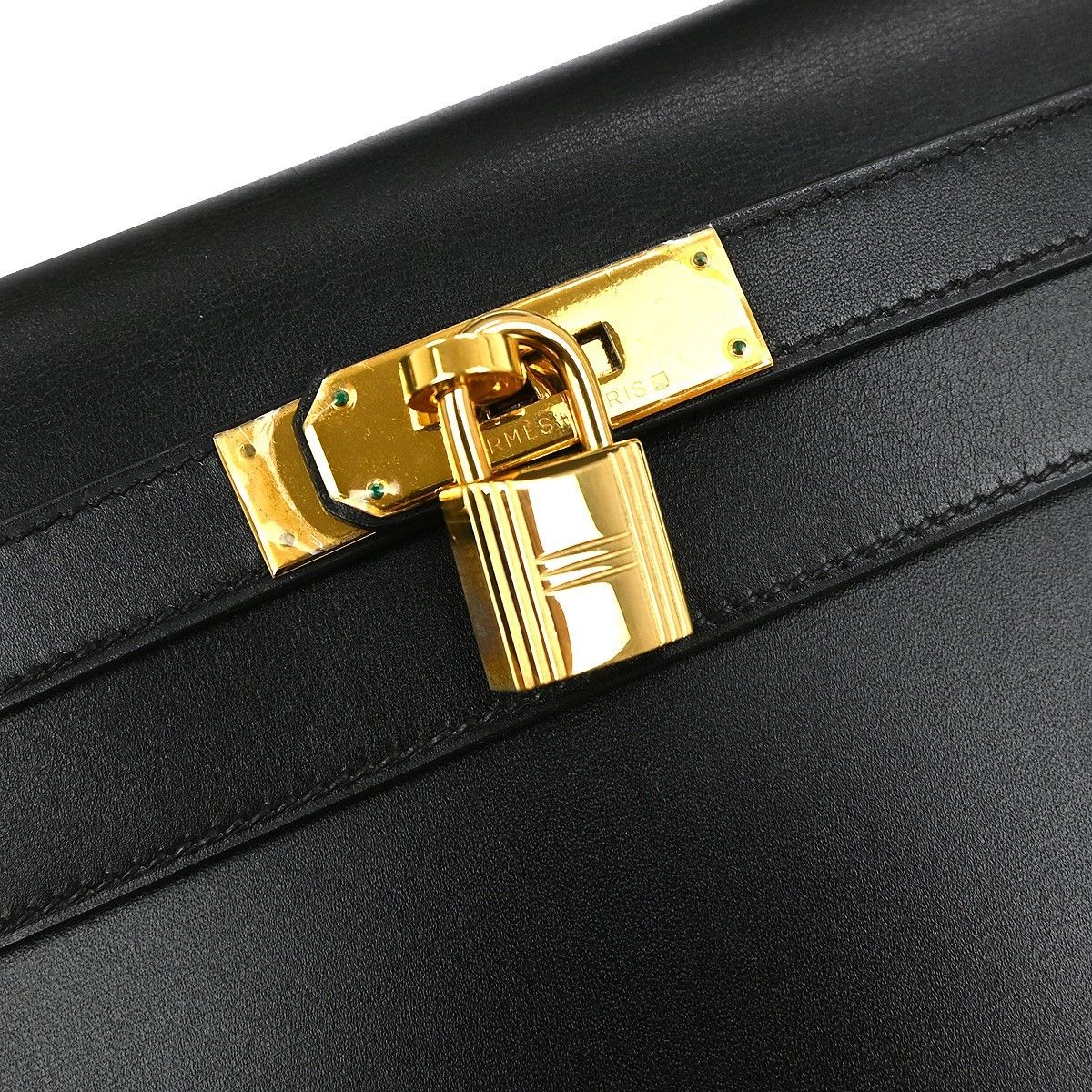 Hermes Hermes Kelly Handbag Black Box Calf with Brushed Palladium Hardware Size ONE SIZE - 8 Thumbnail