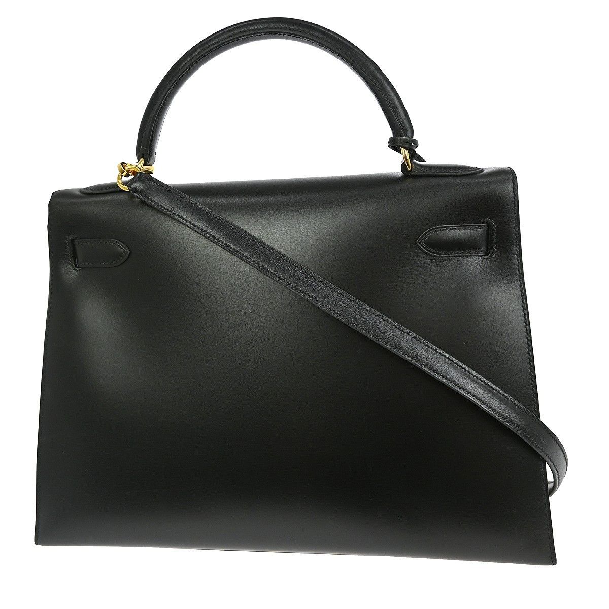 Hermes Hermes Kelly Handbag Black Box Calf with Brushed Palladium Hardware Size ONE SIZE - 2 Thumbnail