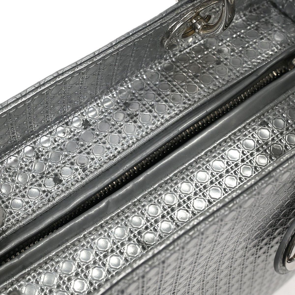 Dior Christian Dior Lady Dior Bag Micro Cannage Metallic Calfskin Size ONE SIZE - 11 Thumbnail