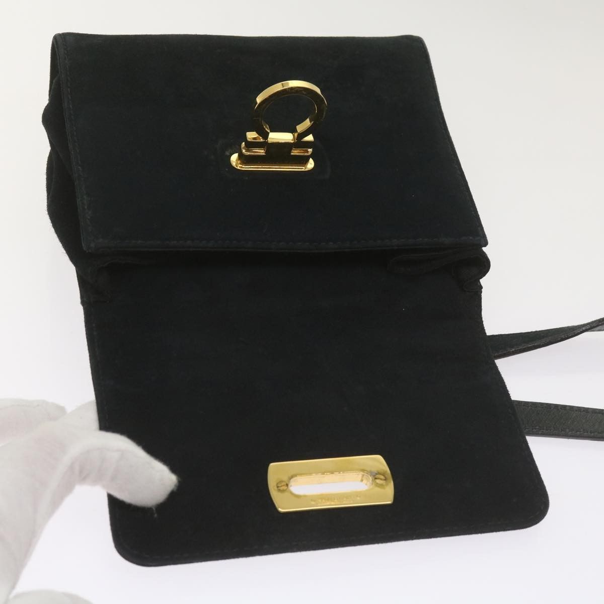 Salvatore Ferragamo Salvatore Ferragamo Gancini Shoulder Bag Suede Size ONE SIZE - 15 Thumbnail