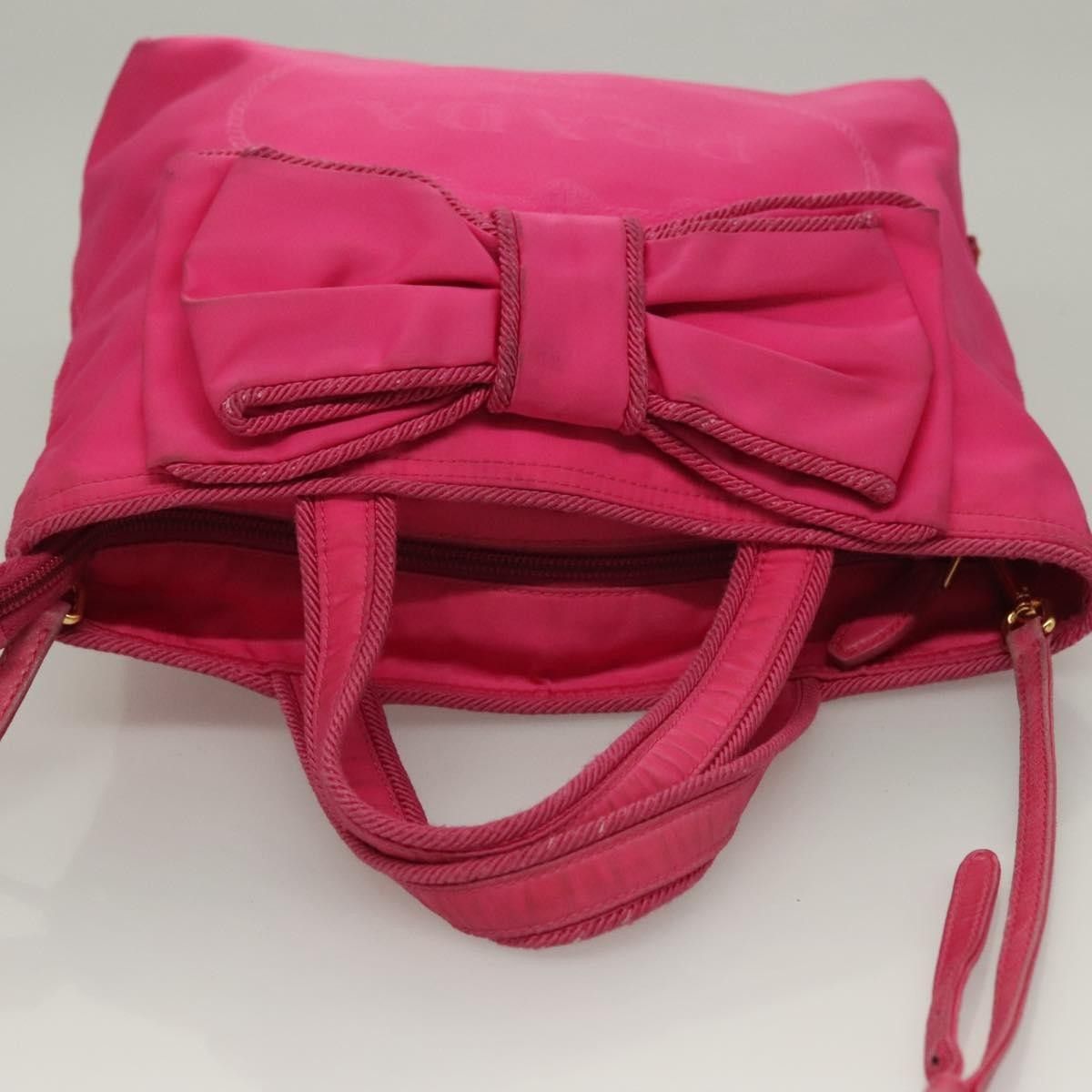 Prada Prada Logo Bow Convertible Tote Tessuto with Leather Size ONE SIZE - 8 Thumbnail