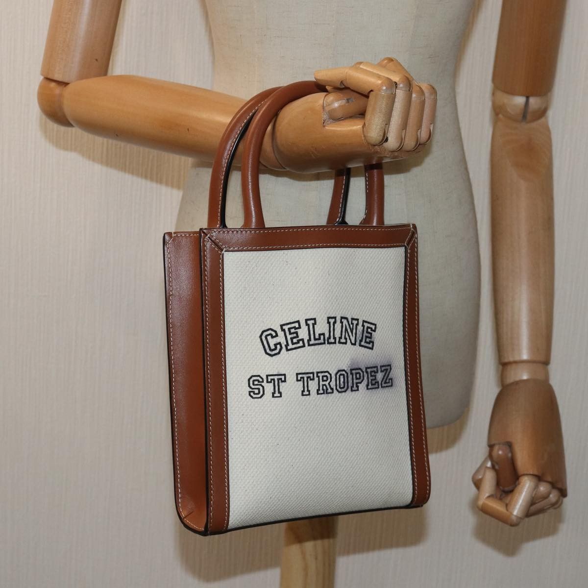 Celine Celine Vertical Cabas Tote Canvas with Leather Size ONE SIZE - 13 Thumbnail