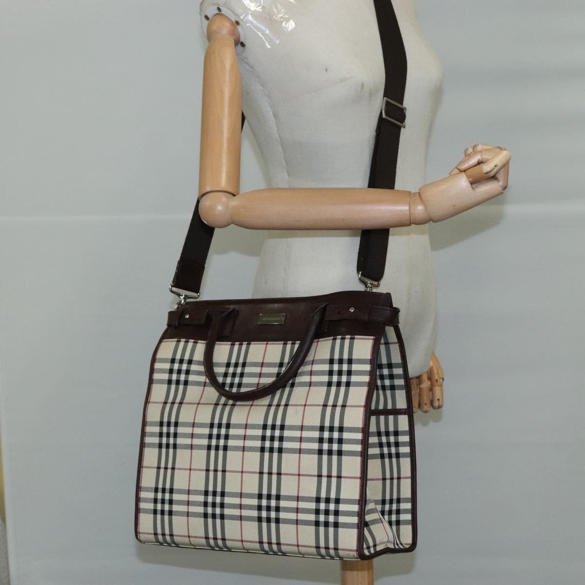 Burberry Burberry Top Handle Tote Nova Check Canvas Size ONE SIZE - 15 Thumbnail