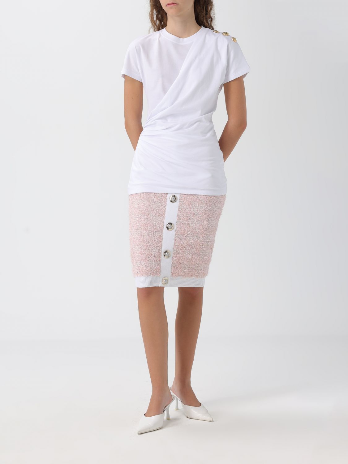 Balmain Balmain T-Shirt Woman White Size S / US 4 / IT 40 - 2 Thumbnail