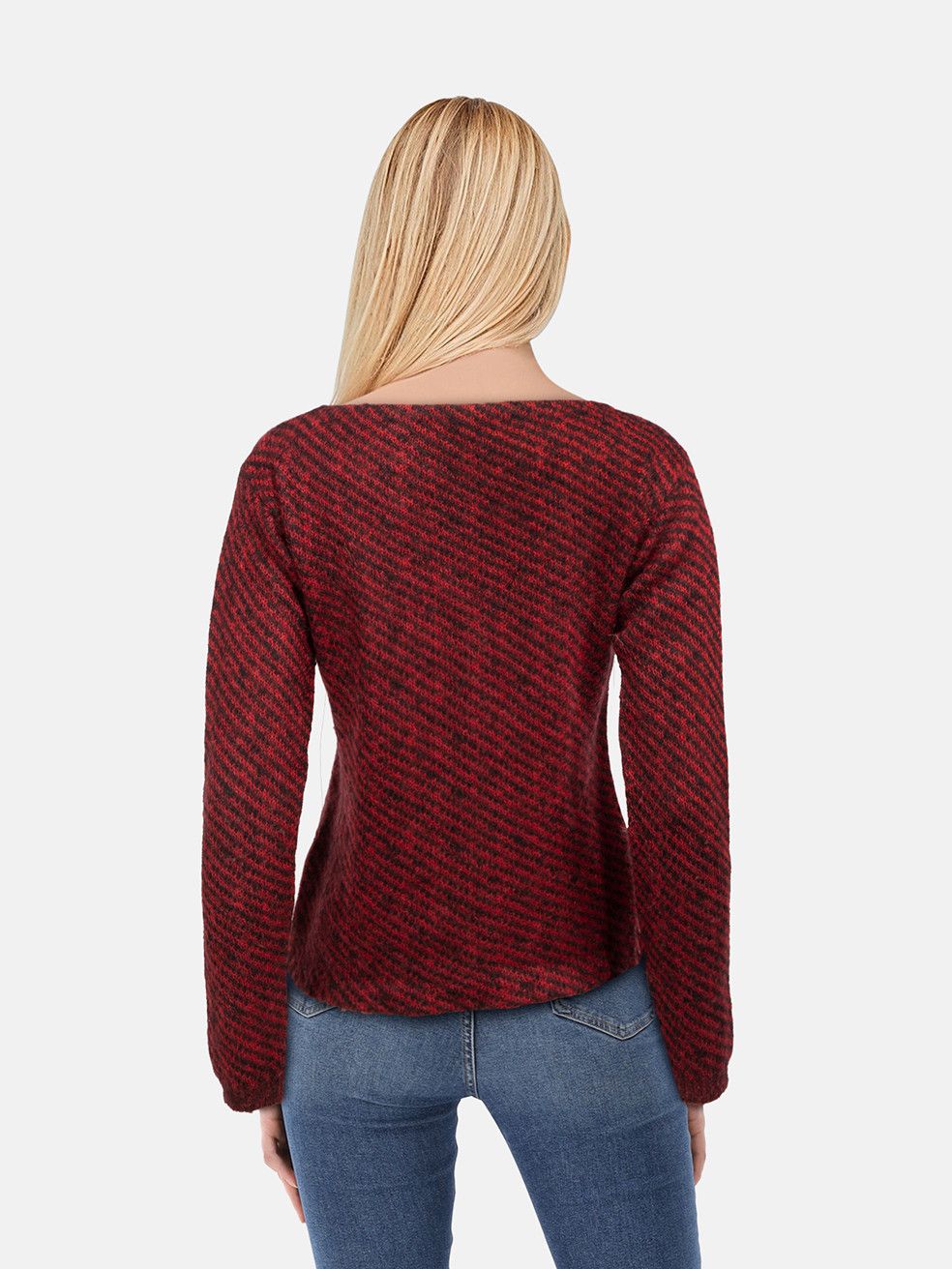 Prada Red & Black Mohair Striped Sweater Size S / US 4 / IT 40 - 2 Thumbnail