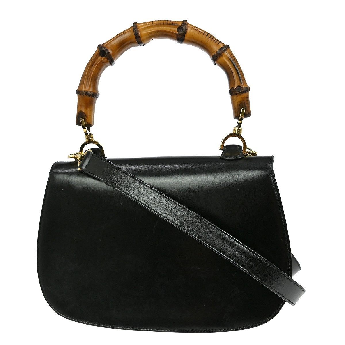 Gucci Gucci Vintage Convertible Bamboo Top Handle Bag Leather Size ONE SIZE - 2 Thumbnail