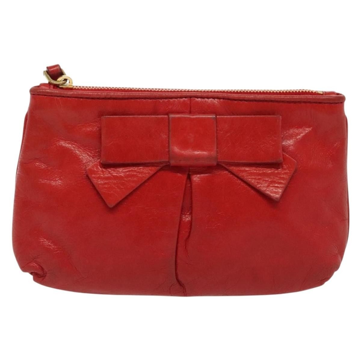 Miu Miu Miu Miu Zip Wristlet Pouch Leather Size ONE SIZE - 20 Thumbnail