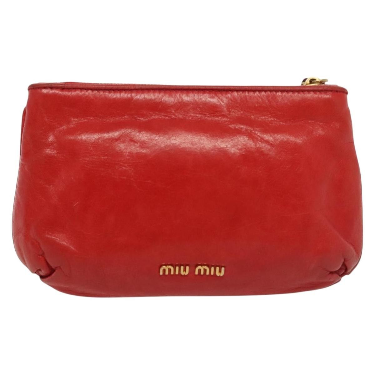 Miu Miu Miu Miu Zip Wristlet Pouch Leather Size ONE SIZE - 2 Thumbnail