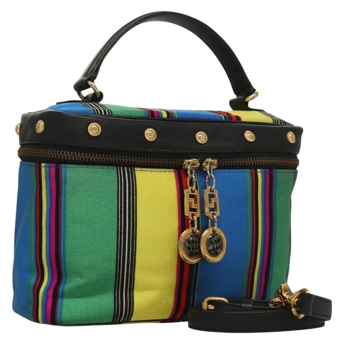 Versace Versace Vanity Hand Bag Canvas and Leather Size ONE SIZE - 20 Thumbnail