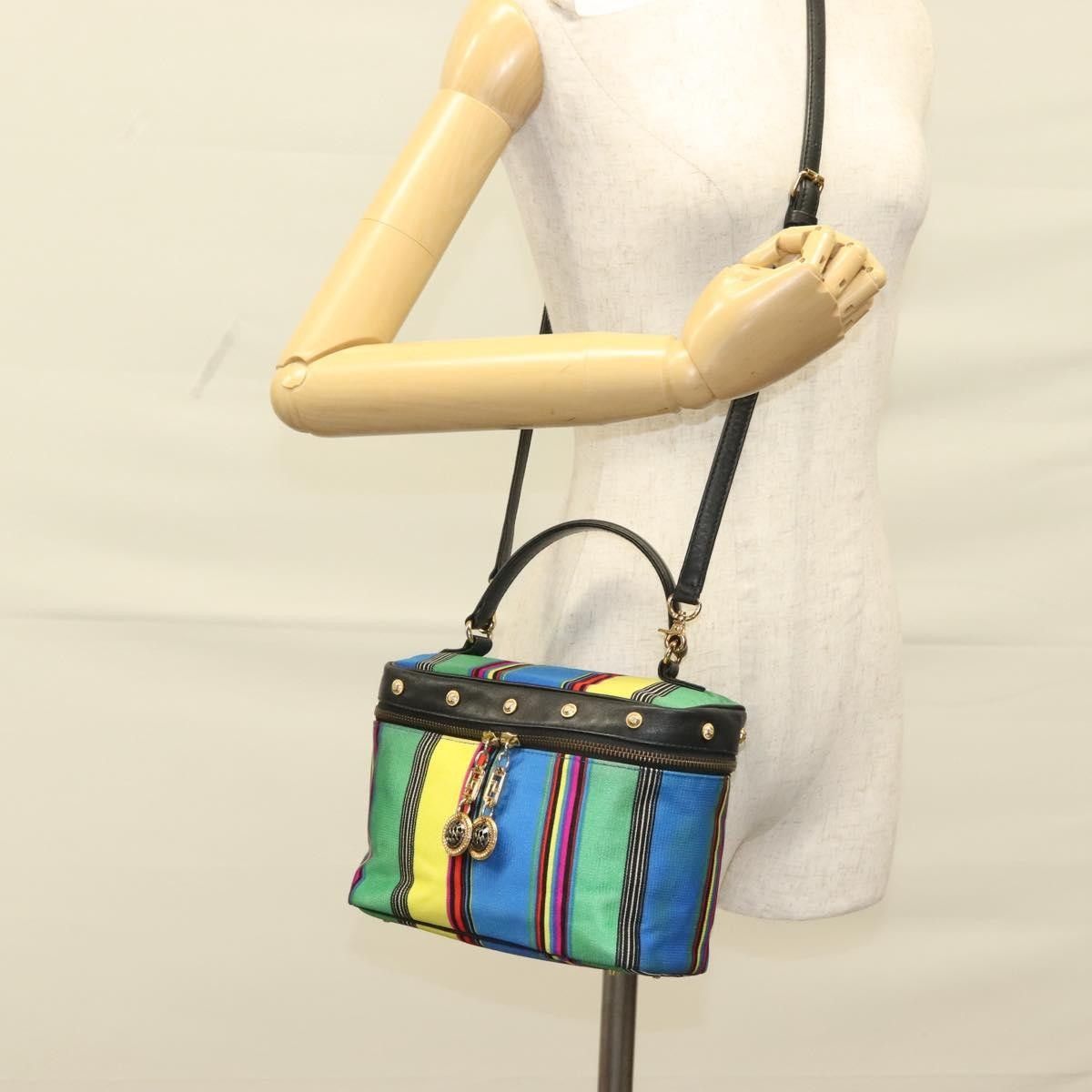 Versace Versace Vanity Hand Bag Canvas and Leather Size ONE SIZE - 14 Thumbnail