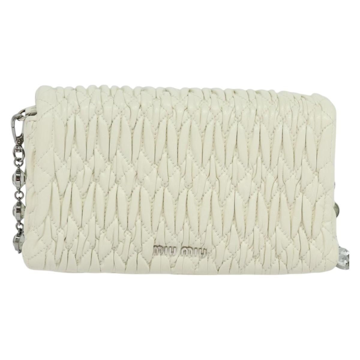 Miu Miu Miu Miu Crystal 2way Pouch Matelasse Leather Size ONE SIZE - 2 Thumbnail