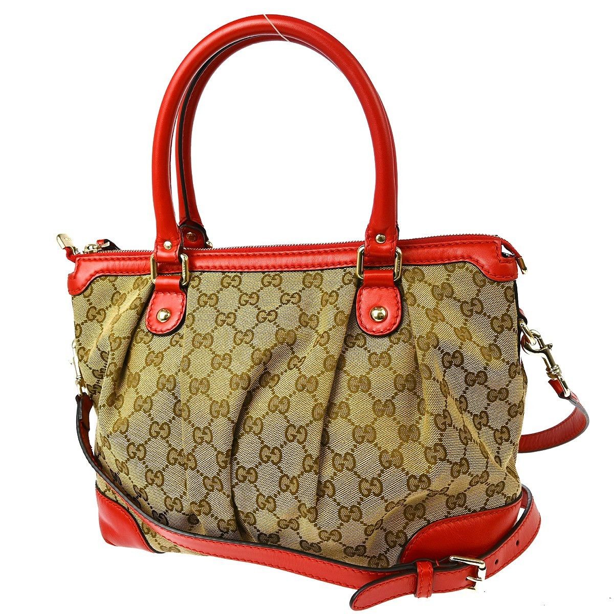 Gucci Gucci Sukey Top Handle Satchel GG Canvas with Leather Size ONE SIZE - 2 Thumbnail