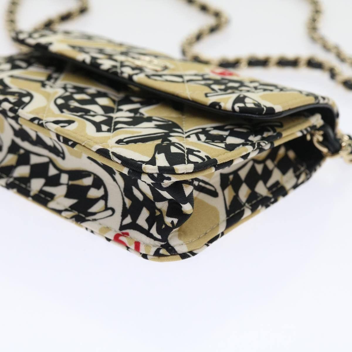 Chanel Chanel Flap Card Holder on Chain Quilted Printed Canvas Size ONE SIZE - 9 Thumbnail