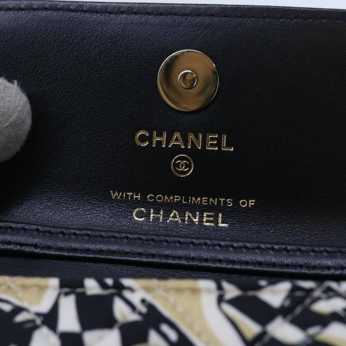 Chanel Chanel Flap Card Holder on Chain Quilted Printed Canvas Size ONE SIZE - 6 Thumbnail
