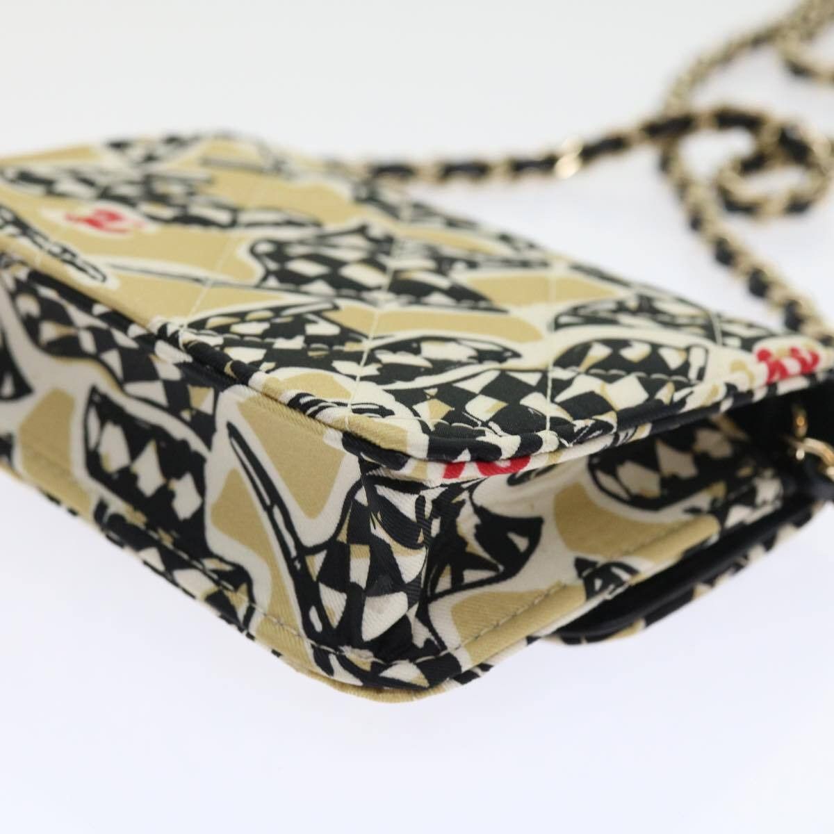 Chanel Chanel Flap Card Holder on Chain Quilted Printed Canvas Size ONE SIZE - 12 Thumbnail
