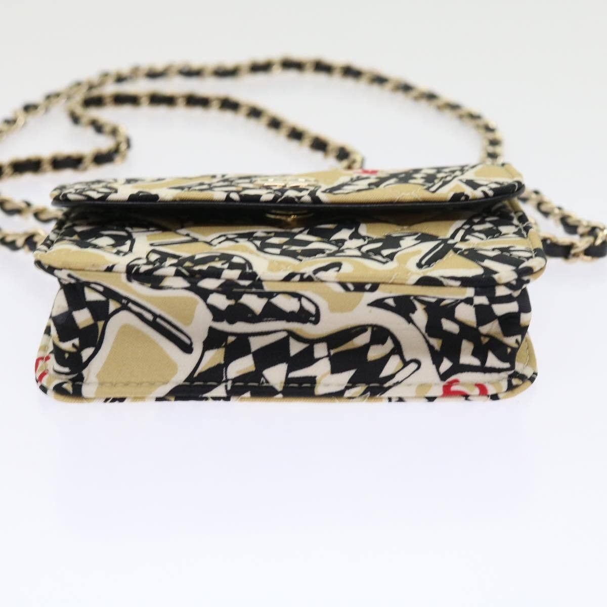 Chanel Chanel Flap Card Holder on Chain Quilted Printed Canvas Size ONE SIZE - 16 Thumbnail