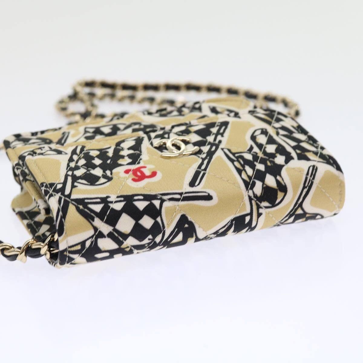 Chanel Chanel Flap Card Holder on Chain Quilted Printed Canvas Size ONE SIZE - 17 Thumbnail