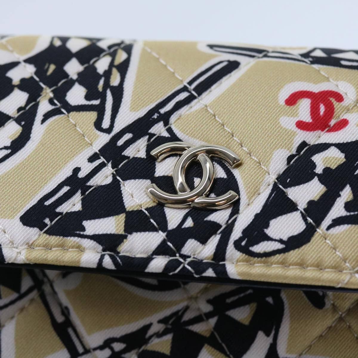 Chanel Chanel Flap Card Holder on Chain Quilted Printed Canvas Size ONE SIZE - 18 Thumbnail