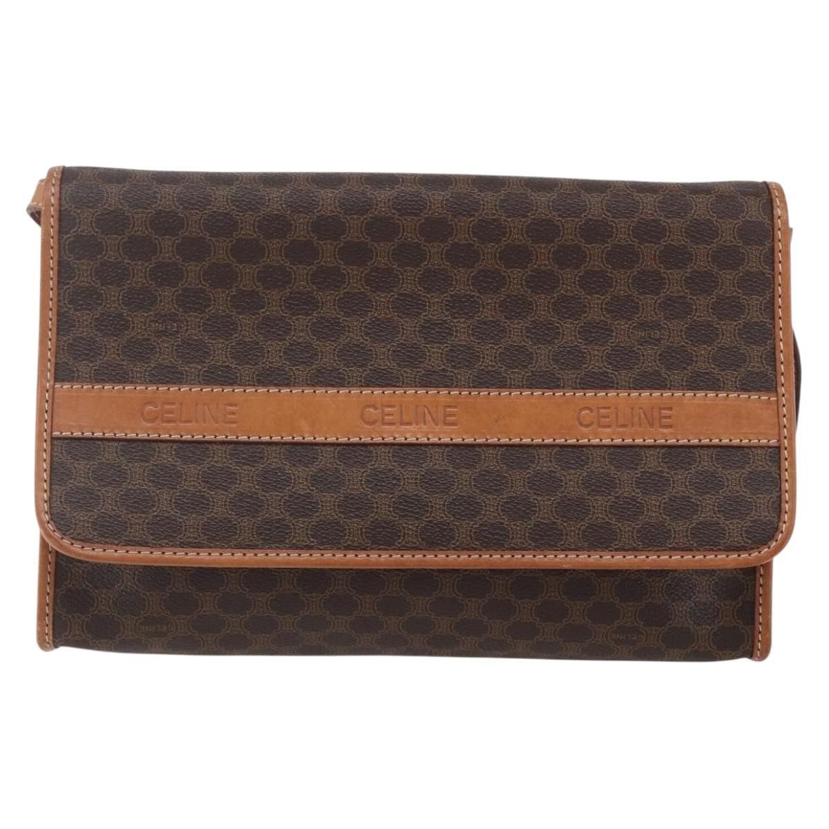 Celine Celine Vintage Macadam Shoulder Bag Canvas and Leather Size ONE SIZE - 18 Thumbnail