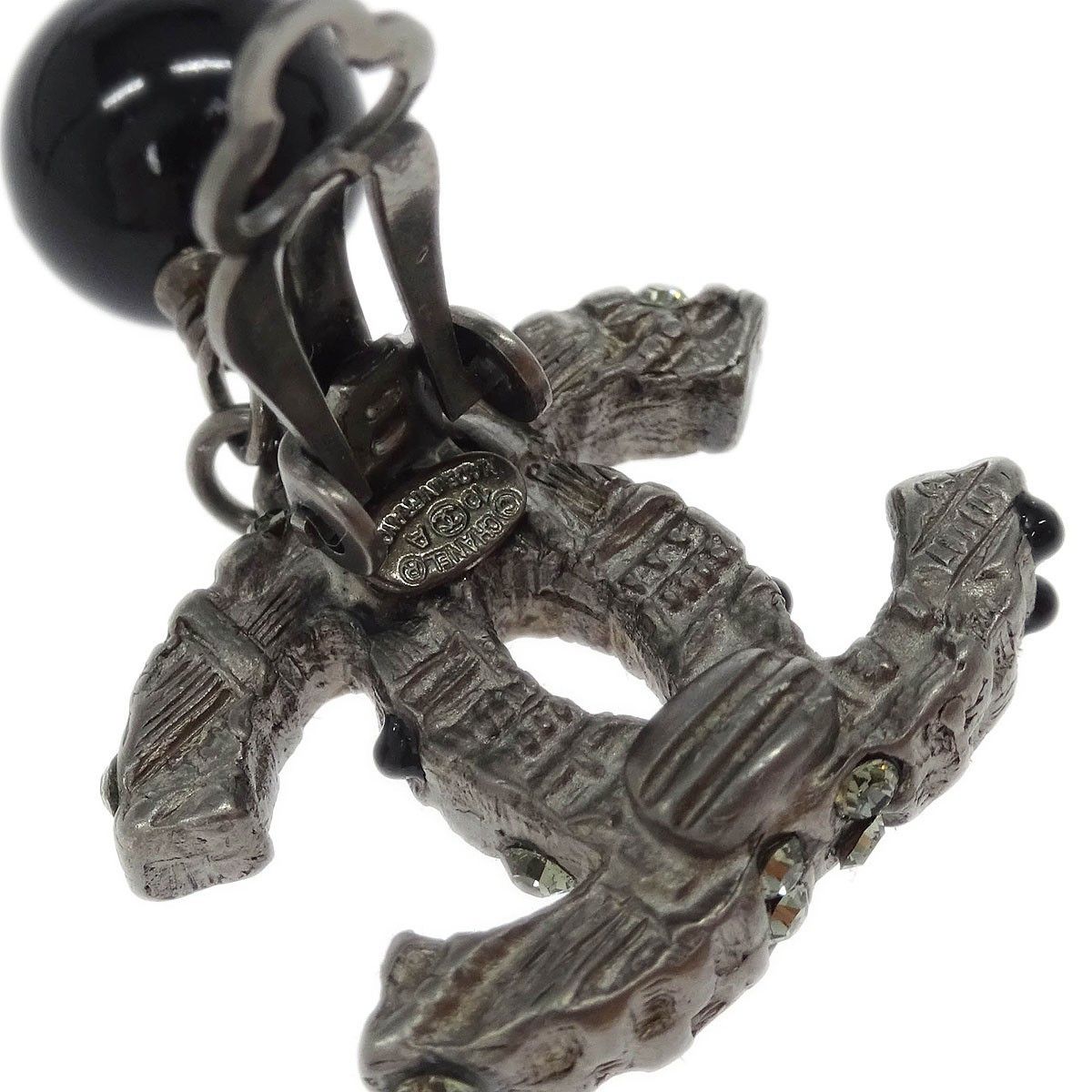 Chanel Chanel CC Clip-On Earrings Metal with Crystal Size ONE SIZE - 4 Thumbnail