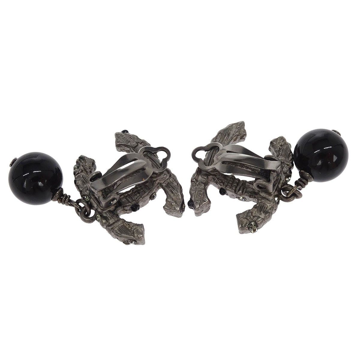 Chanel Chanel CC Clip-On Earrings Metal with Crystal Size ONE SIZE - 3 Thumbnail