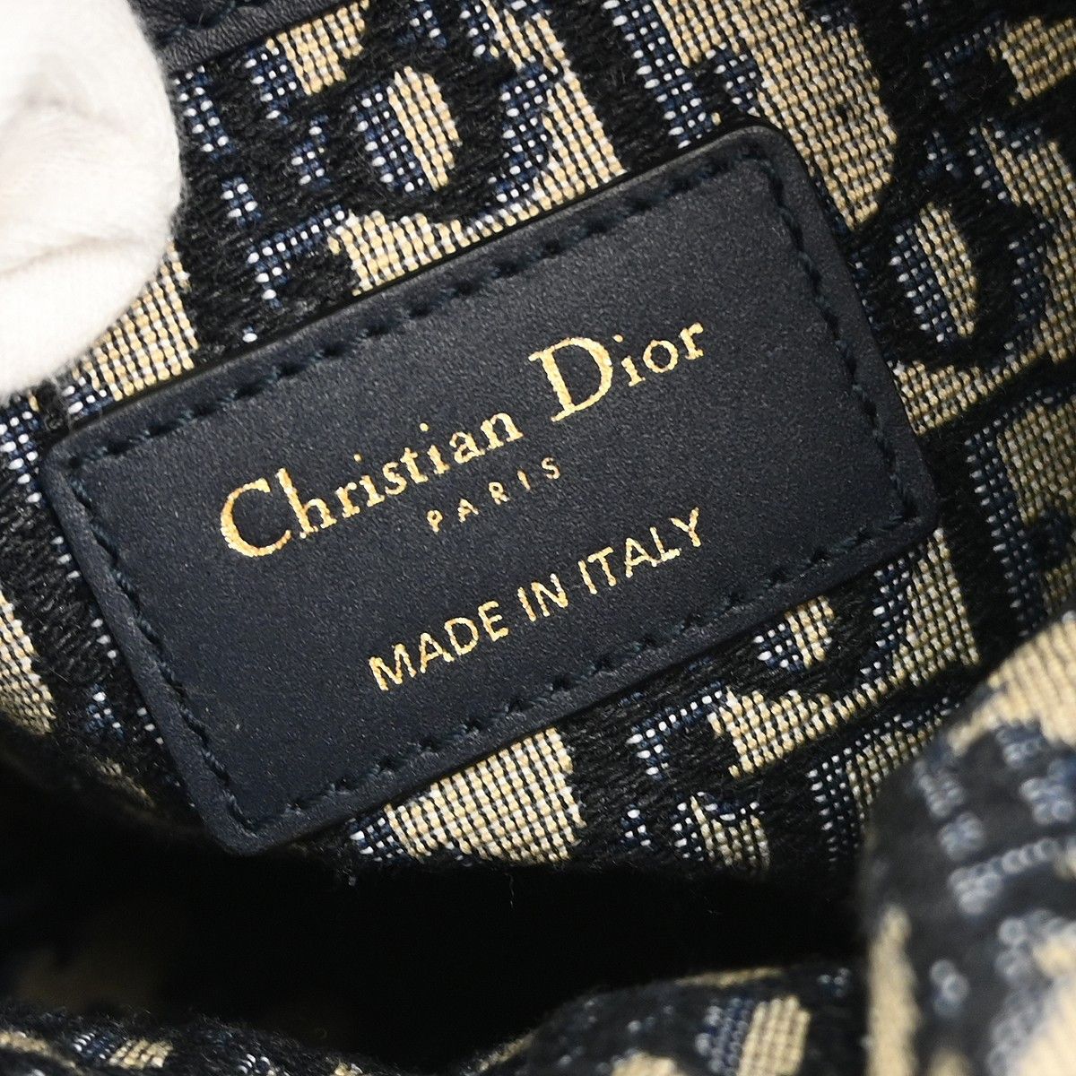 Dior Christian Dior Drawstring Bucket Bag Wicker with Oblique Canvas Size ONE SIZE - 4 Thumbnail