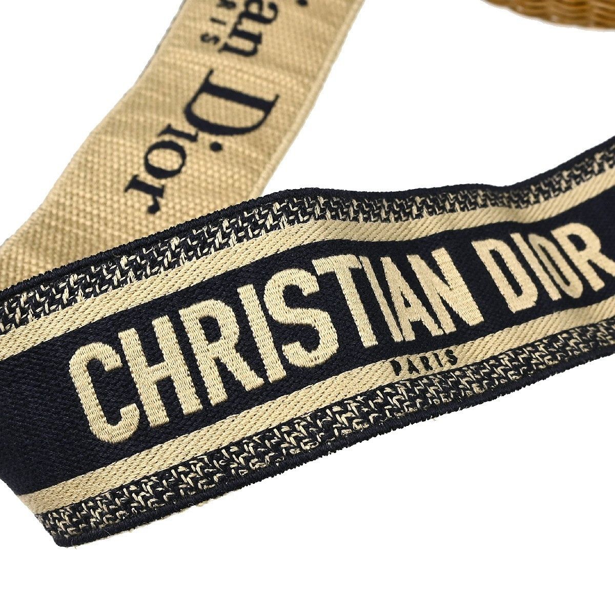 Dior Christian Dior Drawstring Bucket Bag Wicker with Oblique Canvas Size ONE SIZE - 6 Thumbnail