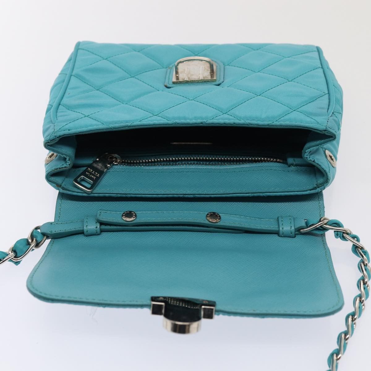 Prada Prada Pushlock Chain Flap Bag Nylon Size ONE SIZE - 13 Thumbnail