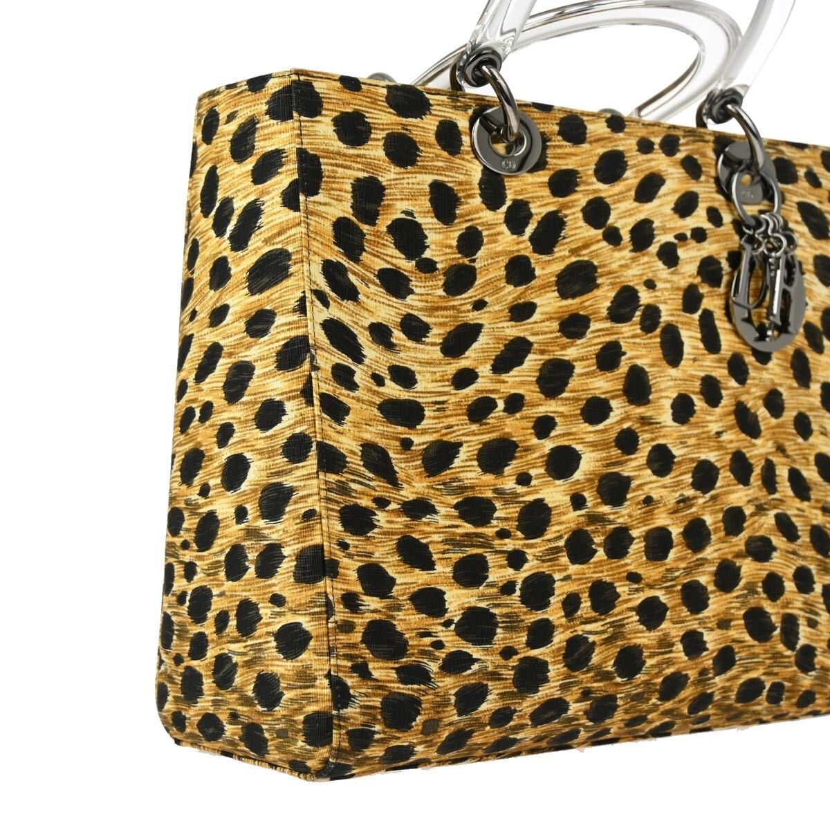 Dior Christian Dior Vintage Lady Dior Bag Printed Cannage Quilt Canvas Size ONE SIZE - 3 Thumbnail