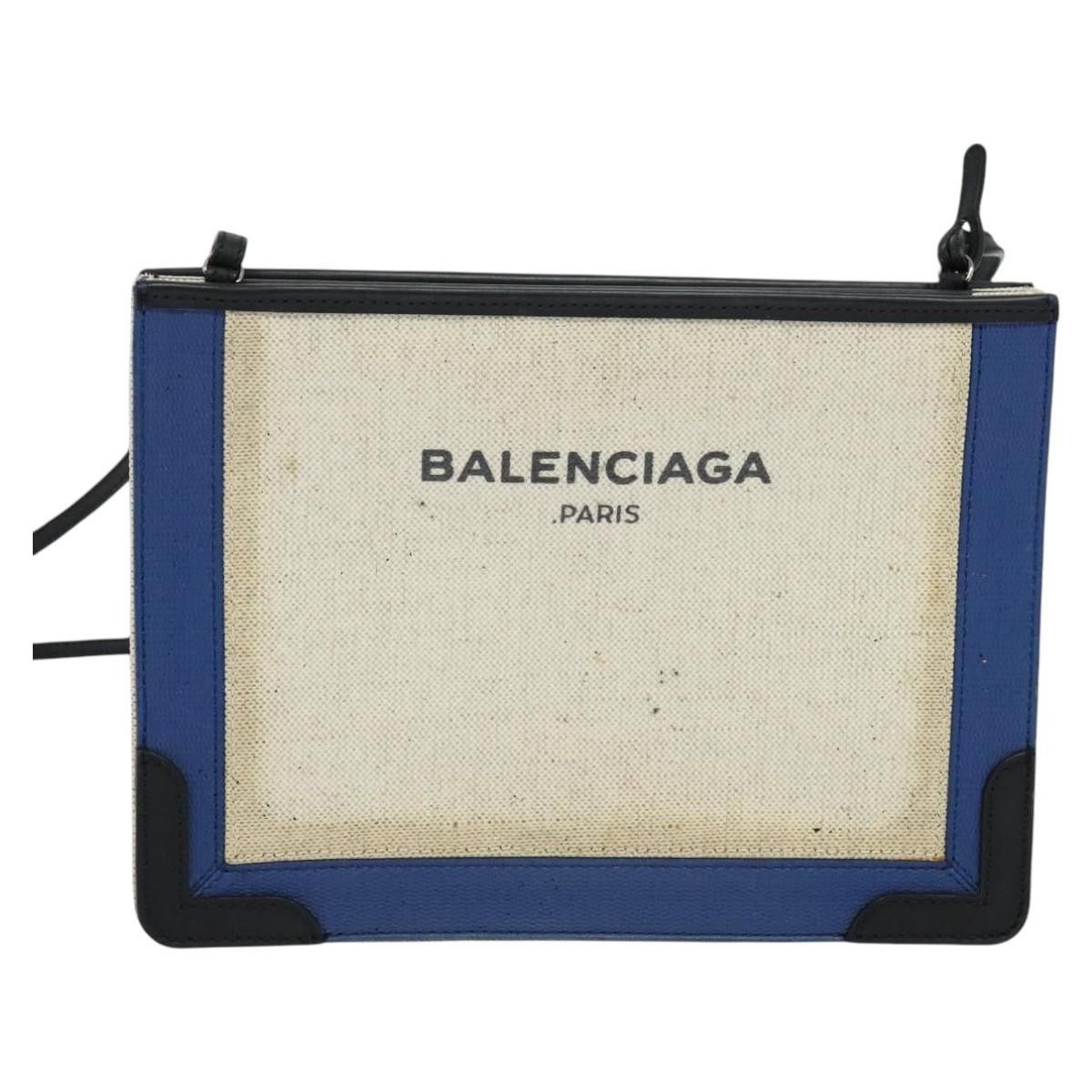 Balenciaga Balenciaga Navy Pochette Canvas and Leather Size ONE SIZE - 24 Thumbnail