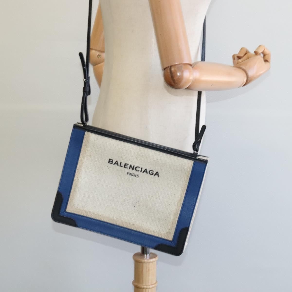 Balenciaga Balenciaga Navy Pochette Canvas and Leather Size ONE SIZE - 15 Thumbnail