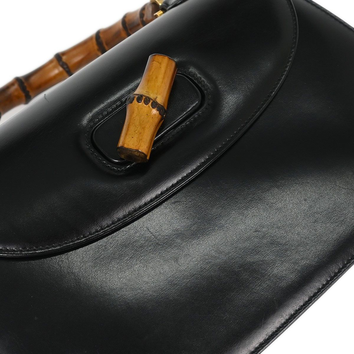 Gucci Gucci Vintage Convertible Bamboo Top Handle Bag Leather Size ONE SIZE - 6 Thumbnail