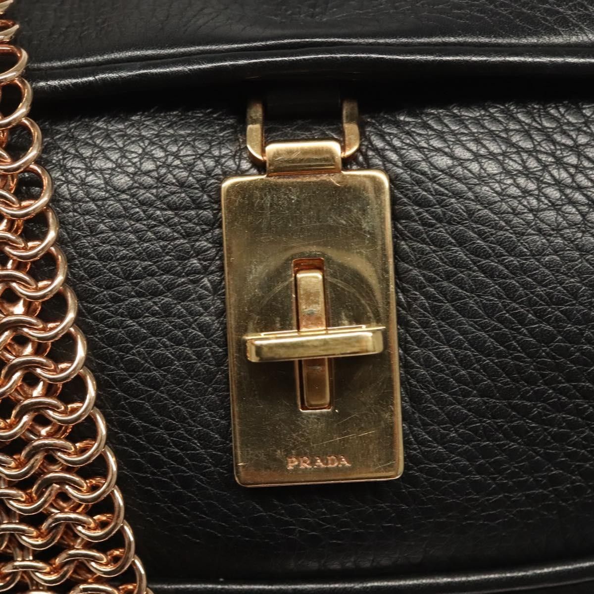 Prada Prada Vintage Chain Flap Shoulder Bag Leather Size ONE SIZE - 21 Thumbnail